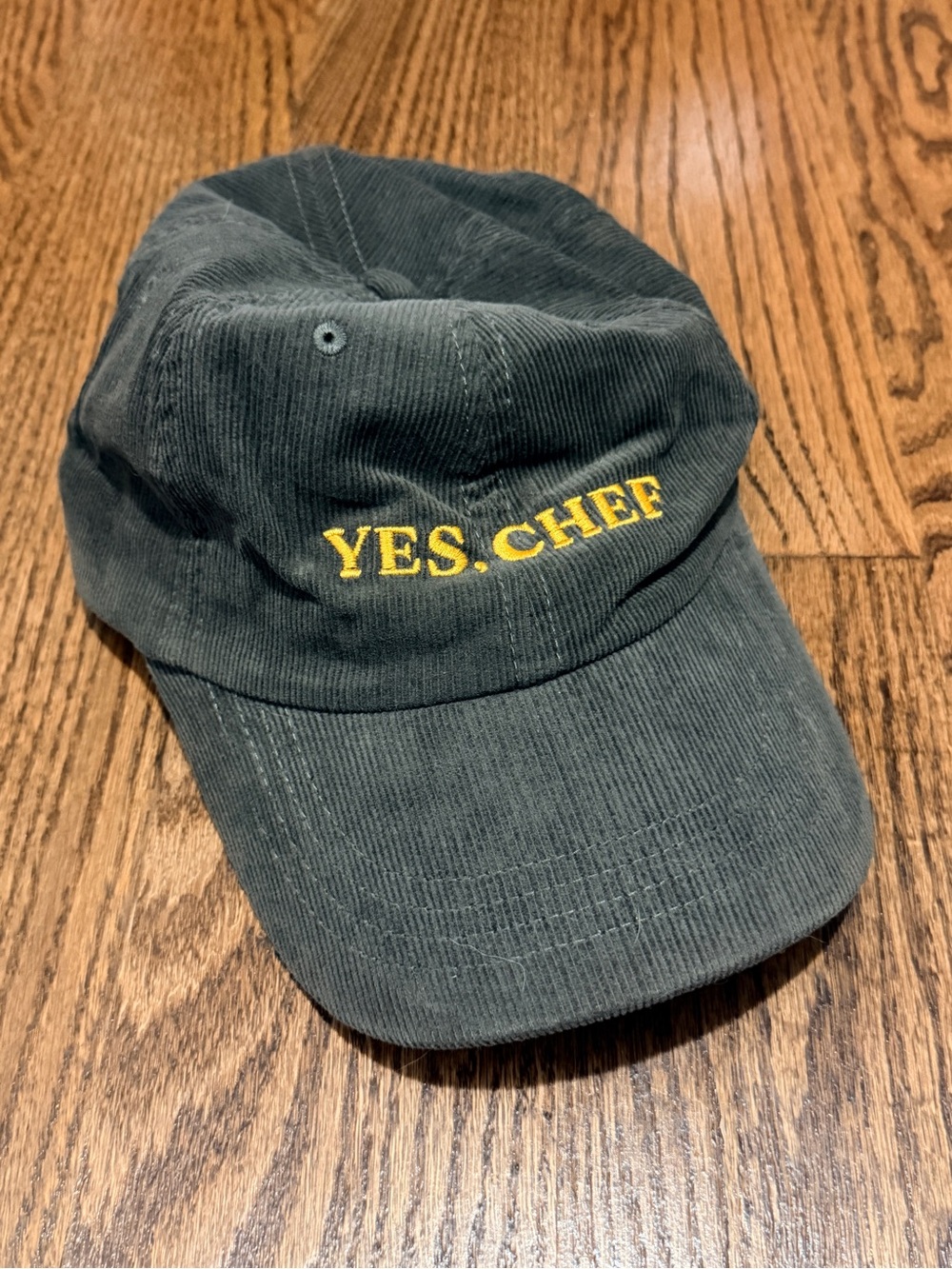 Yes, Chef Embroidered Corduroy Cap - Dark Green
